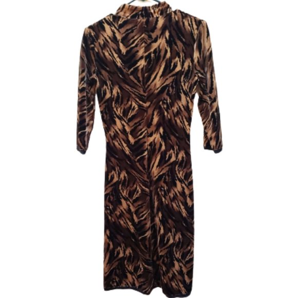 Betsey Johnson Vintage 90s Velvet Tiger Dress - Picture 2 of 7